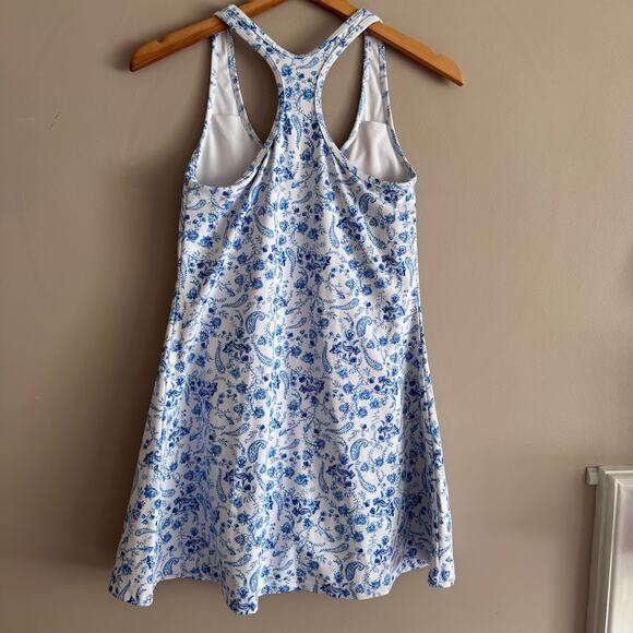 Molly J The Label Blue White Paisley Print Athletic Dress Built In Shorts Medium - Picture 5 of 5